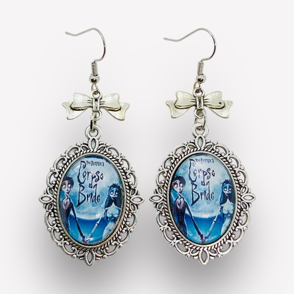 Corpse Bride Tim Burton’s Inspired Character Pendant 2 pairs Set of Earrings - Picture 9 of 11